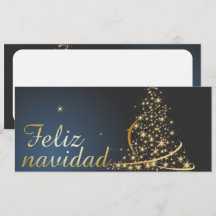 Motivo navideño azul con dorado árbol de navidad