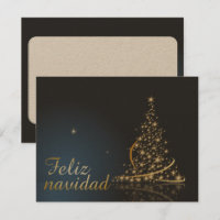 Motivo navideño azul con dorado árbol de navidad