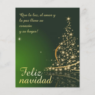 Motivo navideño verde con arbol de navidad