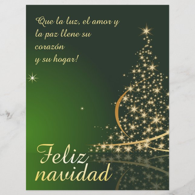 Motivo navideño verde con arbol de navidad (Vorderseite)