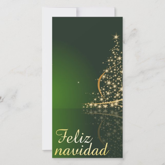Motivo navideño verde con arbol de navidad (Vorderseite)