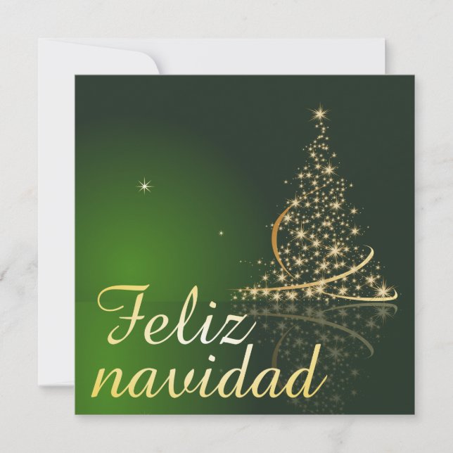 Motivo navideño verde con arbol de navidad (Vorderseite)