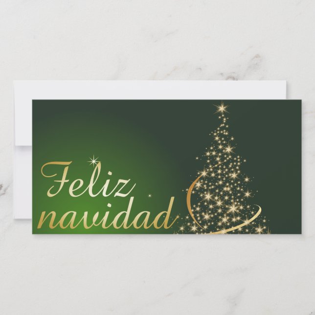 Motivo navideño verde con arbol de navidad dankeskarte (Vorderseite)