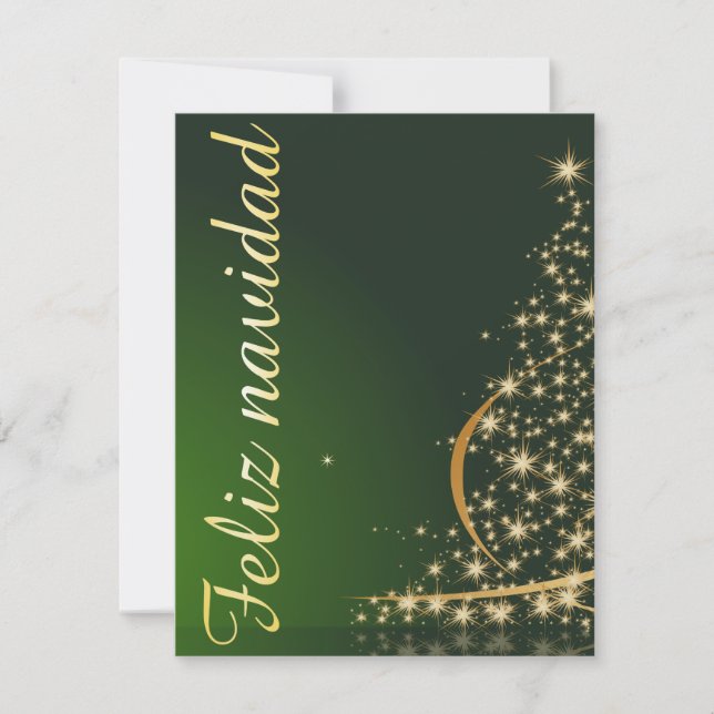 Motivo navideño verde con arbol de navidad. einladung (Vorderseite)