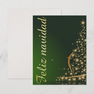 Motivo navideño verde con arbol de navidad einladung