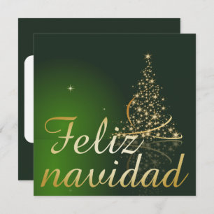 Motivo navideño verde con arbol de navidad einladung