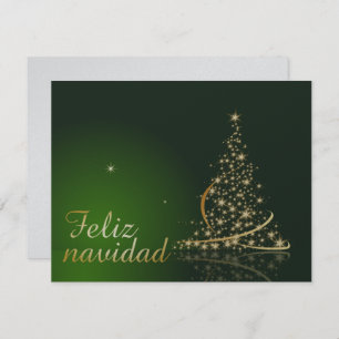 Motivo navideño verde con arbol de navidad einladung