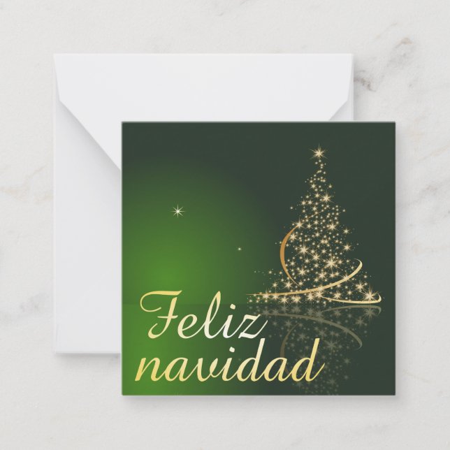 Motivo navideño verde con arbol de navidad mitteilungskarte (Vorderseite)