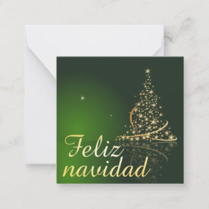 Motivo navideño verde con arbol de navidad mitteilungskarte