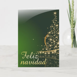Motivo navideño verde con arbol de navidad. V2,0 Karte