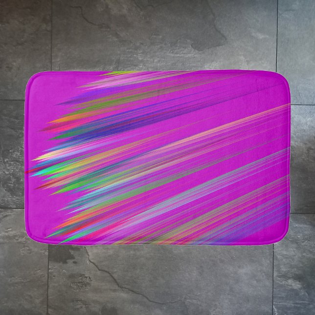 Motley abstract stripes on fuchsia color badematte (Von Creator hochgeladen)