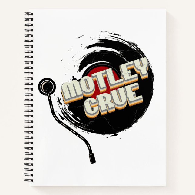 Mötley Crüe Vinyl Vintage Ästhetik Notizbuch (Vorderseite)