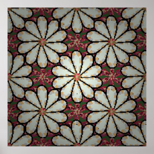 Motley Illustration. Kleine farbenfrohe Blume. Spr Poster