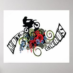Moto Chaos-Schmutz-Fahrrad-Reiter Poster