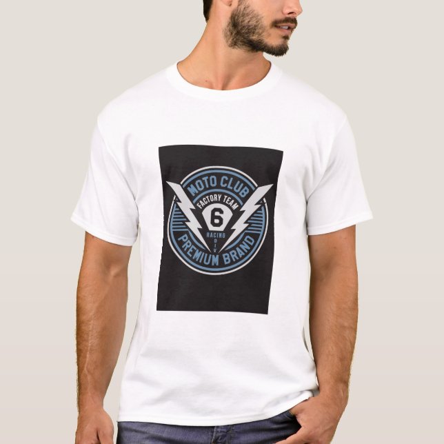 Moto Club Blue Factory Racing Abzeichen T-Shirt (Vorderseite)
