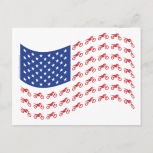 mOTO-cROSS-fLAG-wAVE Postkarte