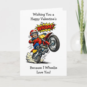 Moto Cross Wheelie Love You   Valentinstag Karte