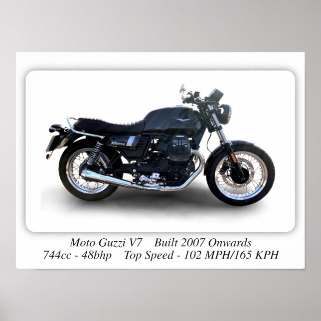 Moto Guzzi V7 Special Motorrad - A3-Großdruck Poster (Vorne)