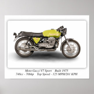 Moto Guzzi V7 Sport Motorrad - A3 Poster