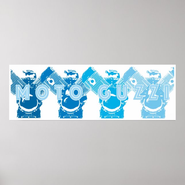 Moto Guzzi V7 Stone Motor Block Poster (Vorne)
