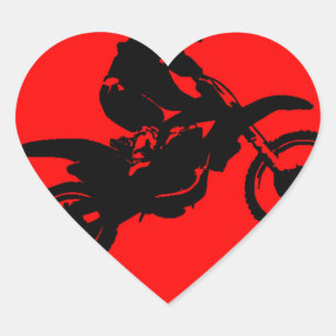 MOTO IN RED Herz-Aufkleber