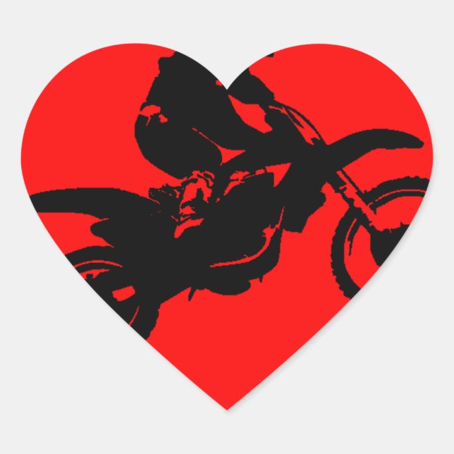 MOTO IN RED Herz-Aufkleber (Vorderseite)