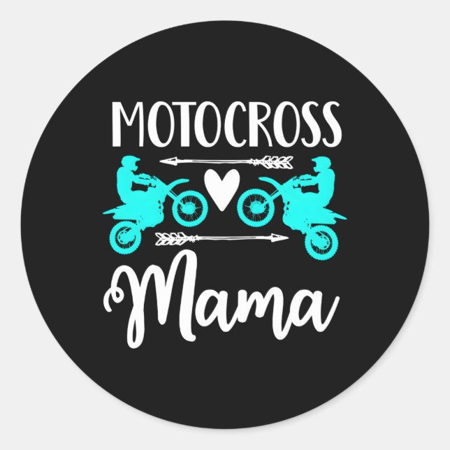 Moto Mama Dirt Bike Motocross Mutter Racing Atv Runder Aufkleber (Vorderseite)