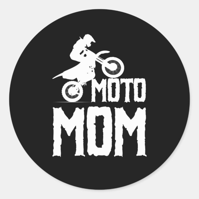 Moto Mama Motorcross Runder Aufkleber (Vorderseite)