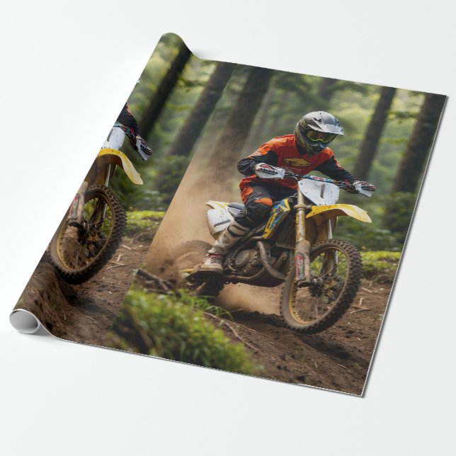 Moto-Mischen - Motocross-Renner Geschenkpapier (Ungerollt)