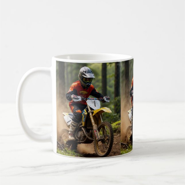 Moto-Mischen - Motocross-Renner Kaffeetasse (Links)