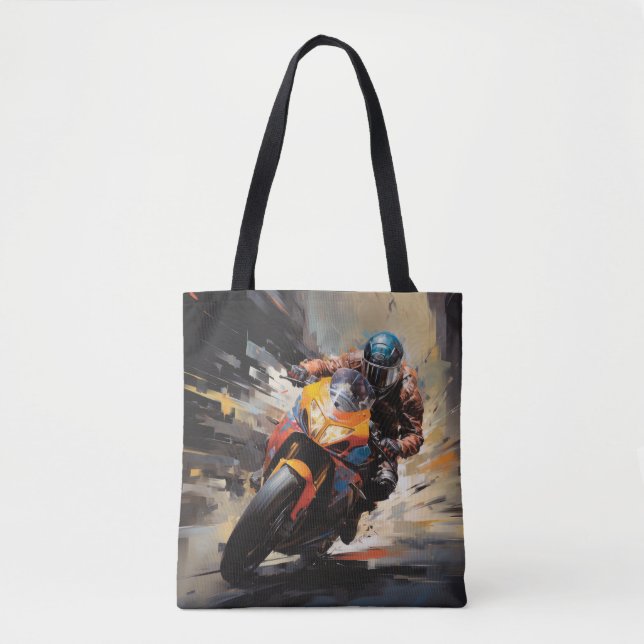 Moto Race Action Sport Malerei Abstrakte Art Deco (Vorderseite)