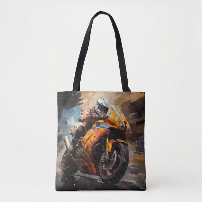 Moto Race Action Sport Malerei Abstrakte Art Deco (Vorderseite)