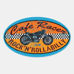 Moto-Renner Ovaler Aufkleber