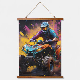 moto Wandteppich Mit Holzrahmen