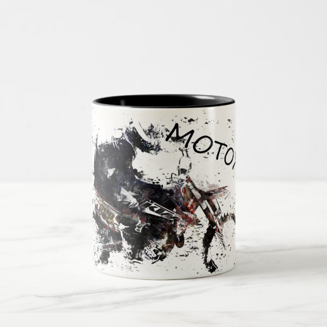 Moto-x-Race Zweifarbige Tasse (Mittel)