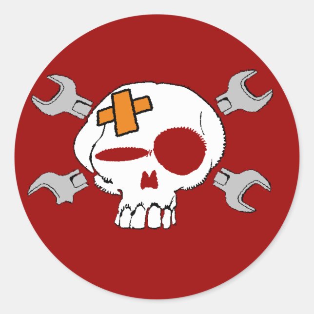 MOTOCLUBM SKULL VINTAGE RUNDER AUFKLEBER (Vorderseite)