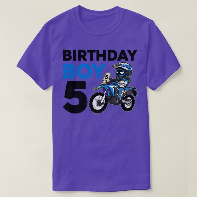 Motocross 5. Geschenk 5 Jahre Altes Dirt Bike Gebu T-Shirt (Design vorne)