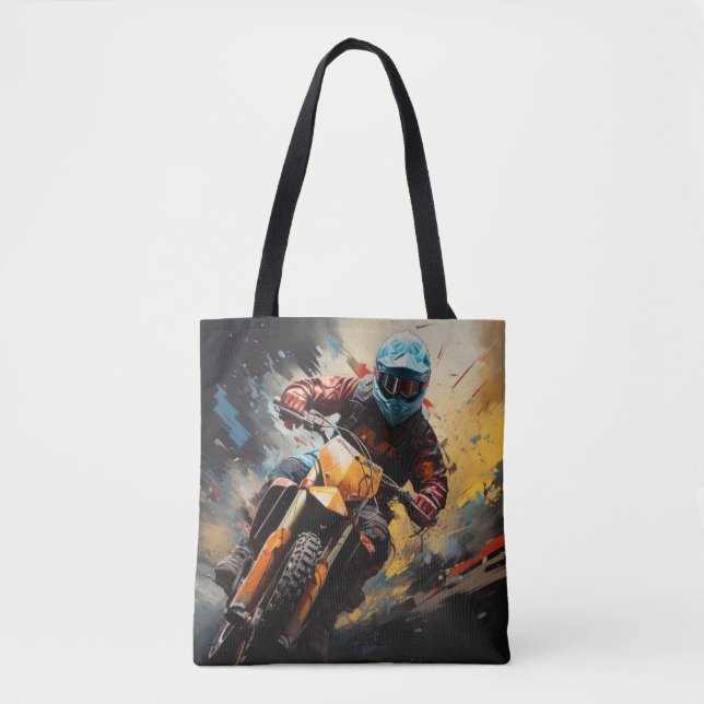 Motocross Action Sport Malerei Abstrakte Art Deco (Vorderseite)