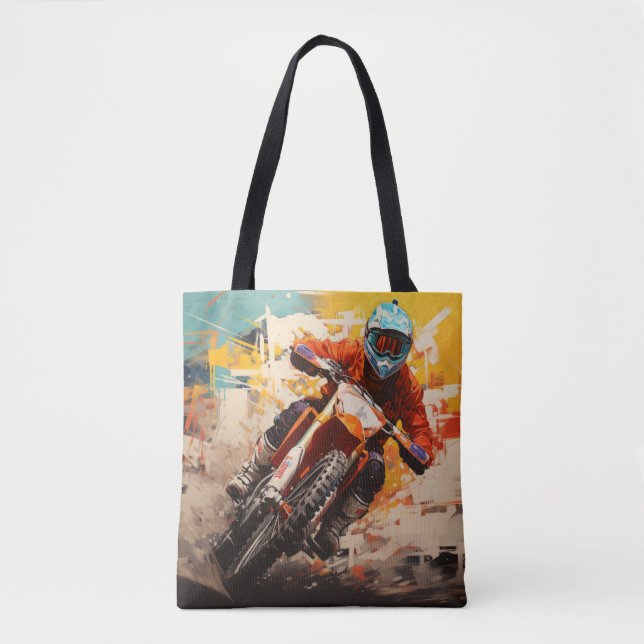 Motocross Action Sport Malerei Abstrakte Art Deco (Vorderseite)