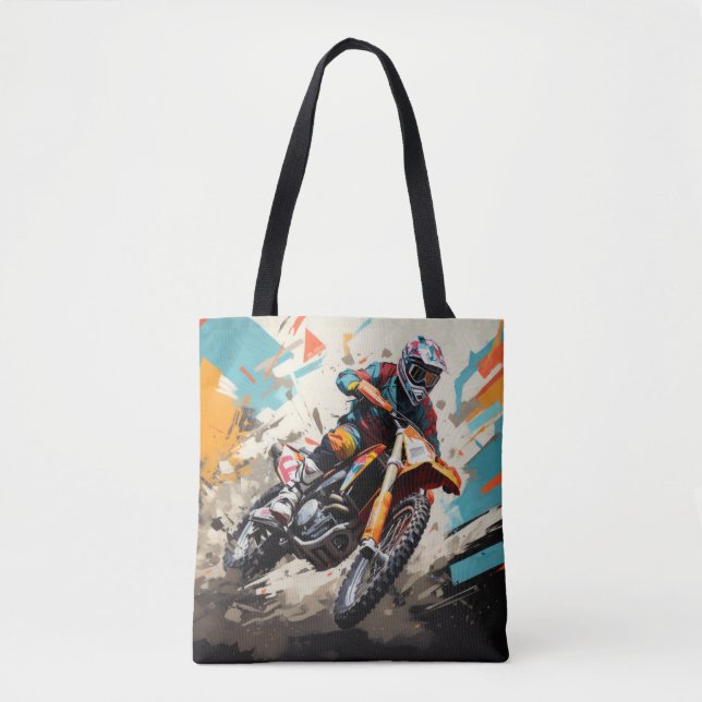 Motocross Action Sport Malerei Abstrakte Art Deco (Vorderseite)