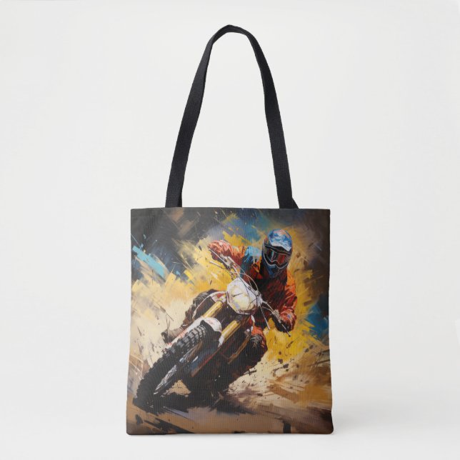 Motocross Action Sport Malerei Abstrakte Art Deco (Vorderseite)