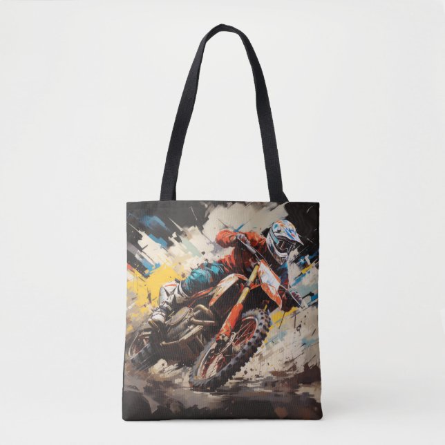 Motocross Action Sport Malerei Abstrakte Art Deco (Vorderseite)