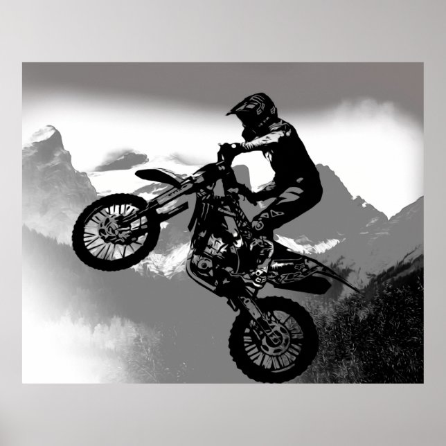 Motocross Biker - Rocky Mountains Poster (Vorne)