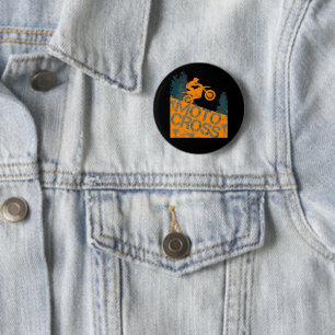 Motocross-Biker Vintage-Motorrad und Motorrad Button