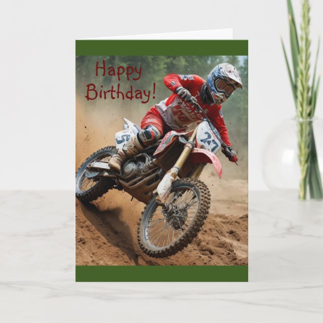 Motocross Birthday Feiertagskarte (Vorderseite)
