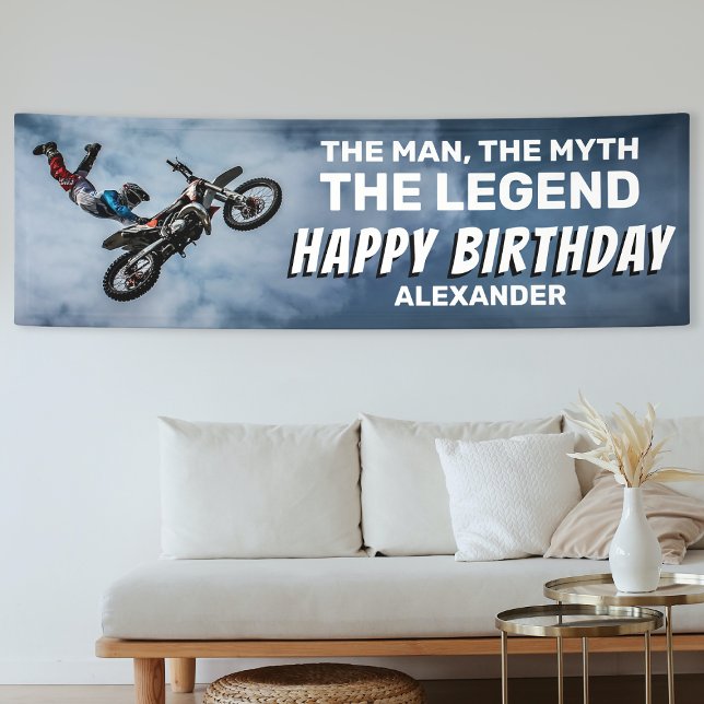 Motocross Birthday | Mann, Myth, Legende Banner (Von Creator hochgeladen)