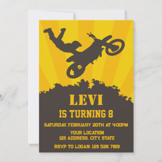 Motocross Birthday Party Einladung