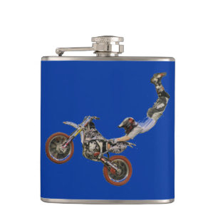 motocross blau flachmann