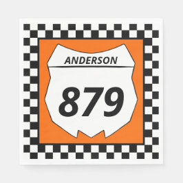 Motocross Custom Dirt Bike Number Plate auf Orange Serviette