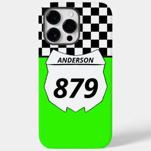Motocross Custom Dirt Bike Number Plate on Green Case-Mate iPhone 14 Pro Max Hülle